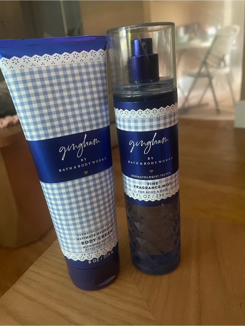 Bath & Body Works Gingham Blue Body Cream & Fragrance Mist